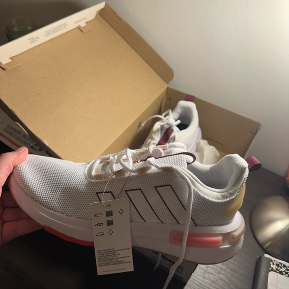 adidas Shoes - Adidas White and Pink Athletic Shoes